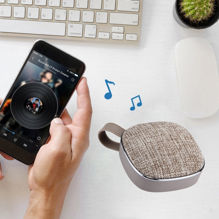 X25 Portable Fabric Design Bluetooth Stereo Speaker with Built-in MIC, Support Hands-free Calls & TF Card & AUX IN, Bluetooth Distance: 10m(Khaki) - Desktop Speaker by buy2fix | Online Shopping UK | buy2fix