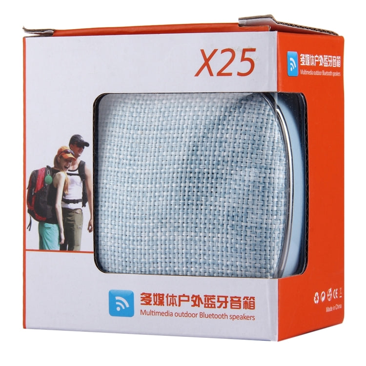 X25 Portable Fabric Design Bluetooth Stereo Speaker with Built-in MIC, Support Hands-free Calls & TF Card & AUX IN, Bluetooth Distance: 10m(Blue) - Desktop Speaker by buy2fix | Online Shopping UK | buy2fix