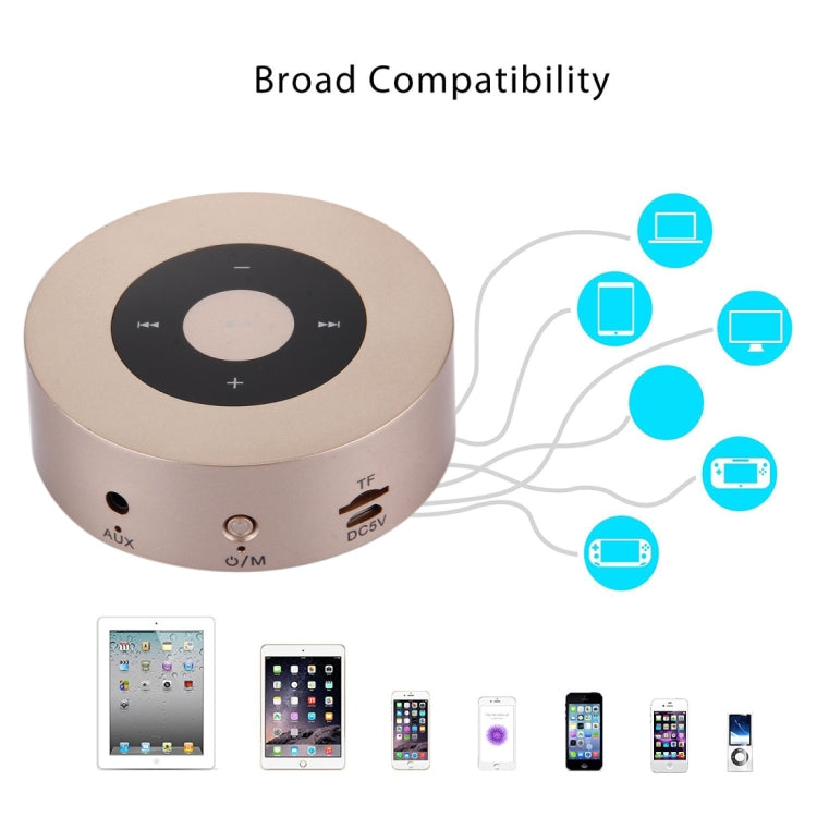 A8 Portable Stereo Bluetooth Speaker Built-in MIC, Support Hands-free Calls / TF Card / AUX IN(Gold) - Desktop Speaker by buy2fix | Online Shopping UK | buy2fix