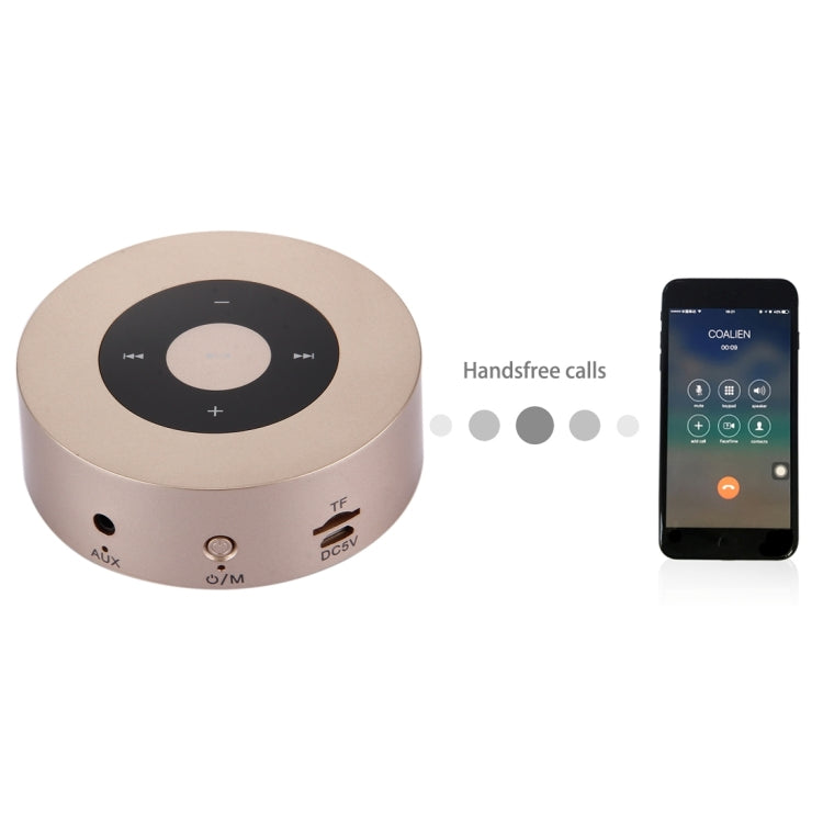 A8 Portable Stereo Bluetooth Speaker Built-in MIC, Support Hands-free Calls / TF Card / AUX IN(Gold) - Desktop Speaker by buy2fix | Online Shopping UK | buy2fix