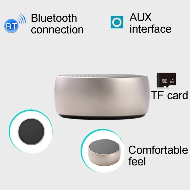 BS01 Portable Bluetooth Speaker, Support Hands-free Calls & TF Card & AUX IN(Gold) - Desktop Speaker by buy2fix | Online Shopping UK | buy2fix