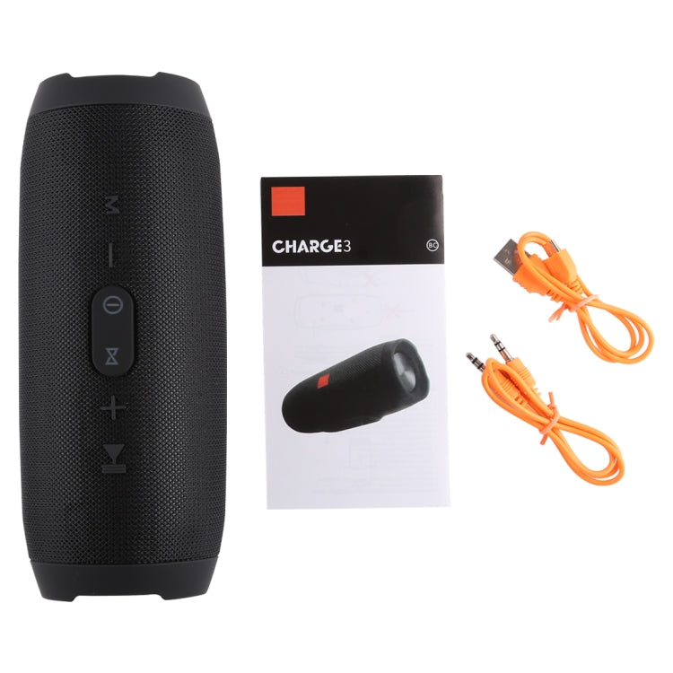 Charge3 Life Waterproof Bluetooth Stereo Speaker, Built-in MIC, Support Hands-free Calls & TF Card & AUX IN & Power Bank(Black) - Waterproof Speaker by buy2fix | Online Shopping UK | buy2fix