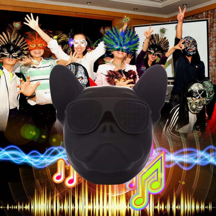 AEROBULL Bulldog Fashion Portable Bluetooth Wireless Stereo Speaker, Support Aux Input & TF Card, For Mobile Phones / Tablets / Laptops, Support TF Card & AUX Input, Bluetooth Distance: 10m(Black) - Desktop Speaker by buy2fix | Online Shopping UK | buy2fix