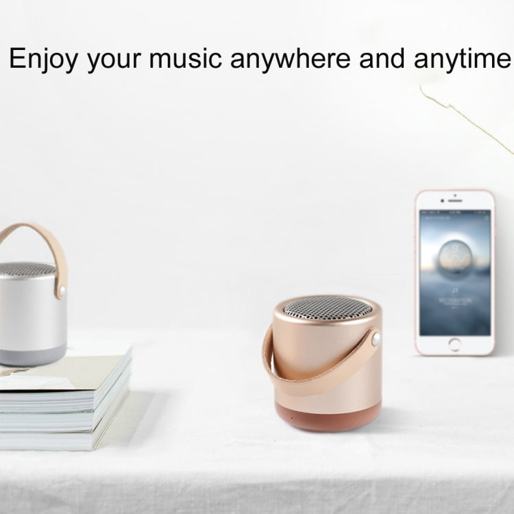 A056 Portable Outdoor Metal Bluetooth V4.1 Speaker with Mic, Support Hands-free & AUX Line In (Gold) - Desktop Speaker by buy2fix | Online Shopping UK | buy2fix