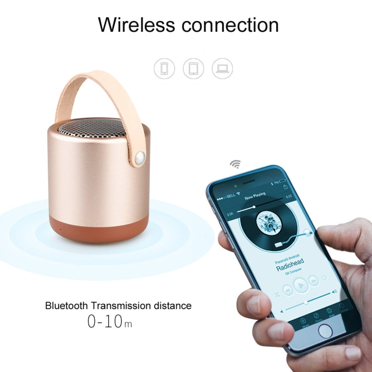 A056 Portable Outdoor Metal Bluetooth V4.1 Speaker with Mic, Support Hands-free & AUX Line In (Gold) - Desktop Speaker by buy2fix | Online Shopping UK | buy2fix