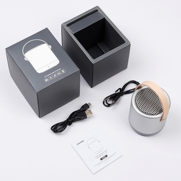 A056 Portable Outdoor Metal Bluetooth V4.1 Speaker with Mic, Support Hands-free & AUX Line In (Gold) - Desktop Speaker by buy2fix | Online Shopping UK | buy2fix