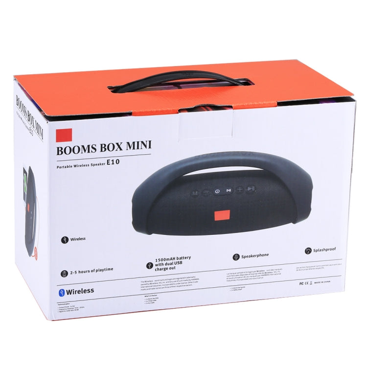 BOOMS BOX MINI E10 Splash-proof Portable Bluetooth Stereo Speaker Built-in Mic (Red) - Desktop Speaker by buy2fix | Online Shopping UK | buy2fix