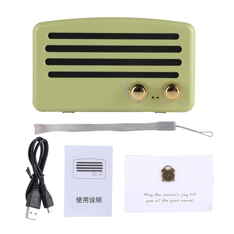 Portable Wireless Bluetooth V4.2 Stereo Speaker with Lanyard, Built-in MIC, Support Hands-free Calls & TF Card & AUX IN & FM, Bluetooth Distance: 10m (Green) - Desktop Speaker by buy2fix | Online Shopping UK | buy2fix