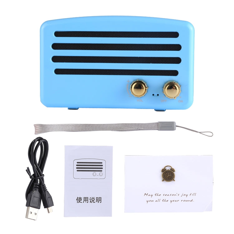 Portable Wireless Bluetooth V4.2 Stereo Speaker with Lanyard, Built-in MIC, Support Hands-free Calls & TF Card & AUX IN & FM, Bluetooth Distance: 10m (Baby Blue) - Desktop Speaker by buy2fix | Online Shopping UK | buy2fix