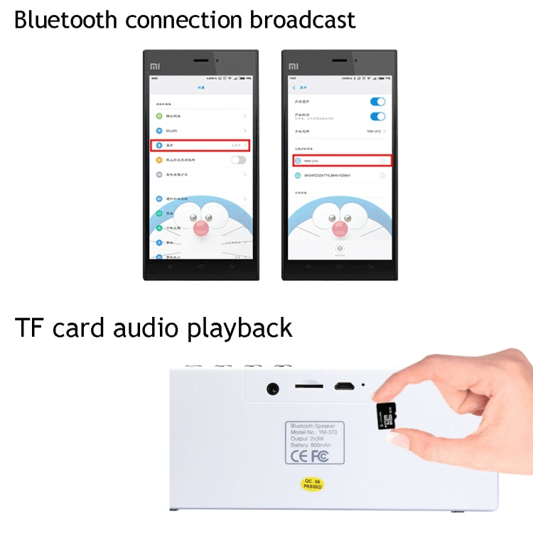 YM370 Multifunctional Bluetooth Speaker with Mic, Support Hands-free Calls & TF Card(Silver) - Desktop Speaker by buy2fix | Online Shopping UK | buy2fix