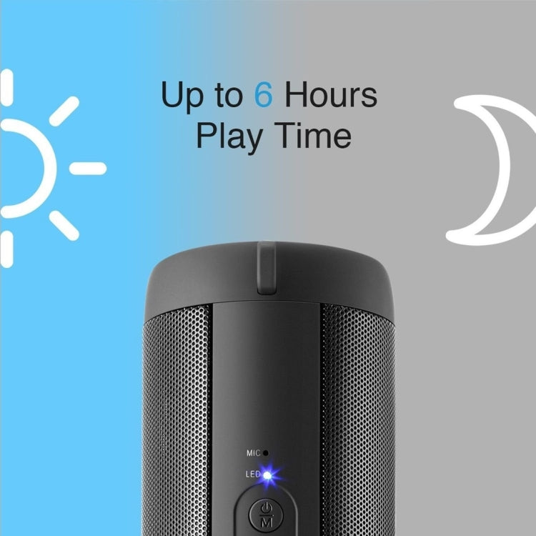 T2 3ATM Waterproof Portable Bluetooth Stereo Speaker, with Built-in MIC & LED & Hanging Hook, Support Hands-free Calls & TF Card, Bluetooth Distance: 10m(Black) - Waterproof Speaker by buy2fix | Online Shopping UK | buy2fix