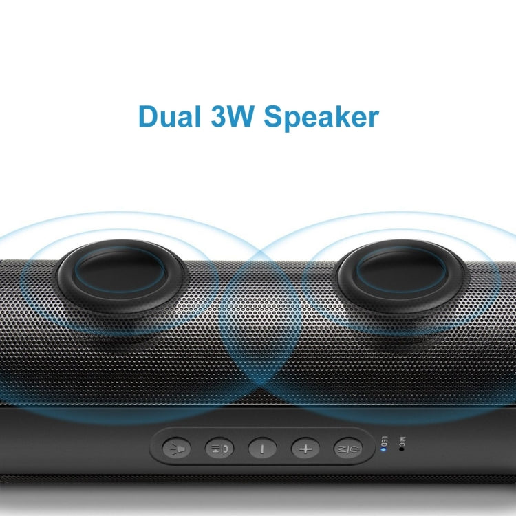 T2 3ATM Waterproof Portable Bluetooth Stereo Speaker, with Built-in MIC & LED & Hanging Hook, Support Hands-free Calls & TF Card, Bluetooth Distance: 10m(Black) - Waterproof Speaker by buy2fix | Online Shopping UK | buy2fix