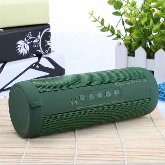 T2 3ATM Waterproof Portable Bluetooth Stereo Speaker, with Built-in MIC & LED & Hanging Hook, Support Hands-free Calls & TF Card, Bluetooth Distance: 10m (Green) - Waterproof Speaker by buy2fix | Online Shopping UK | buy2fix