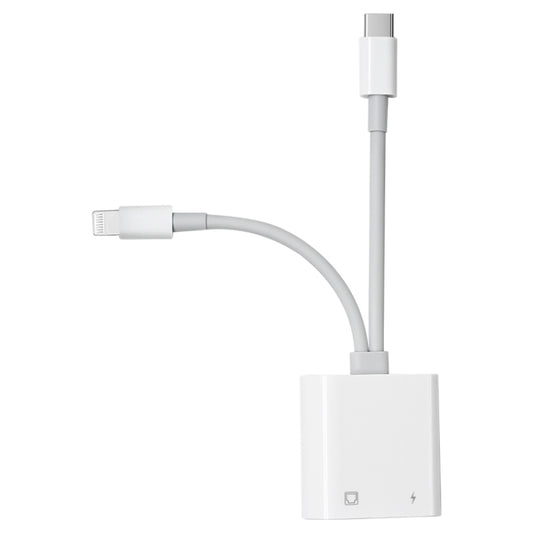 NK-1035 Pro 2 in 1 USB-C / Type-C + 8 Pin Male to RJ45 + 8 Pin Charging Female Interface Adapter by buy2fix