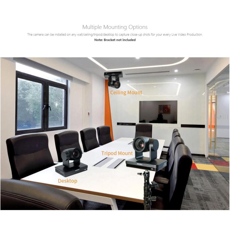 FEELWORLD UHD4K12X 4K PTZ Camera 12X Optical Zoom, Auto Focus SDI HDMI USB IP Remote Control (US Plug) - HD Camera by FEELWORLD | Online Shopping UK | buy2fix