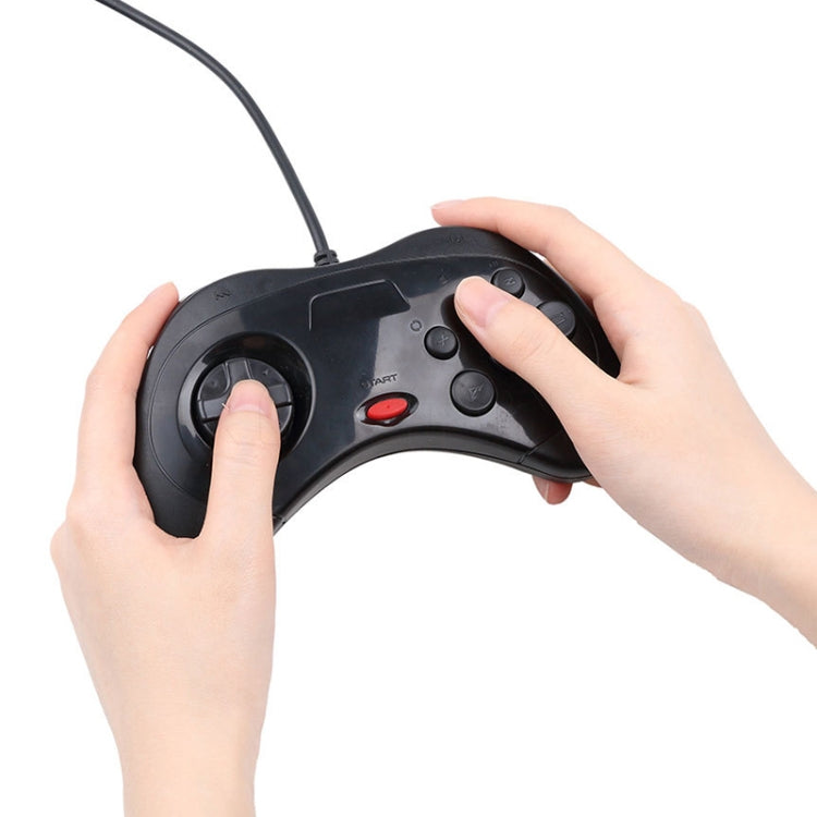 USB Computer Game Handle Controller for Sega Saturn(Black) by buy2fix