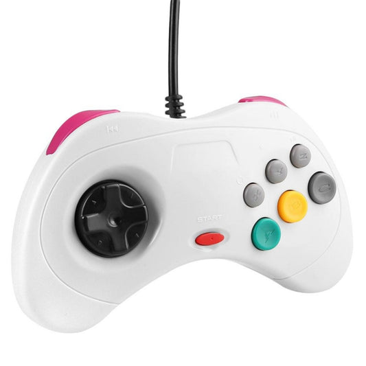 USB Computer Game Handle Controller for Sega Saturn(White) by buy2fix