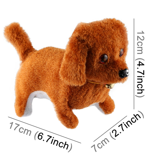 2 PCS Plush Puppy Electric Toys Can Will Move Forward / Will Backwards / Sounding and Luminous Eyes by buy2fix