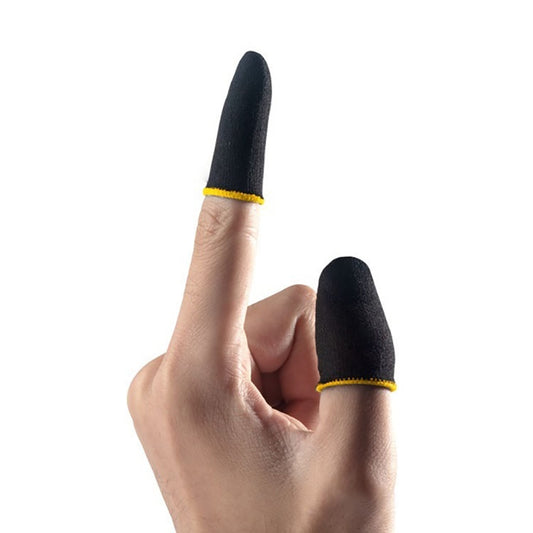 1 Pair Carbon Fiber Breathable Mobile Phone Game Touch Screen Finger Cover for Thumb / Index Finger (Black Yellow) - Gaming Finger Sleeves by buy2fix | Online Shopping UK | buy2fix
