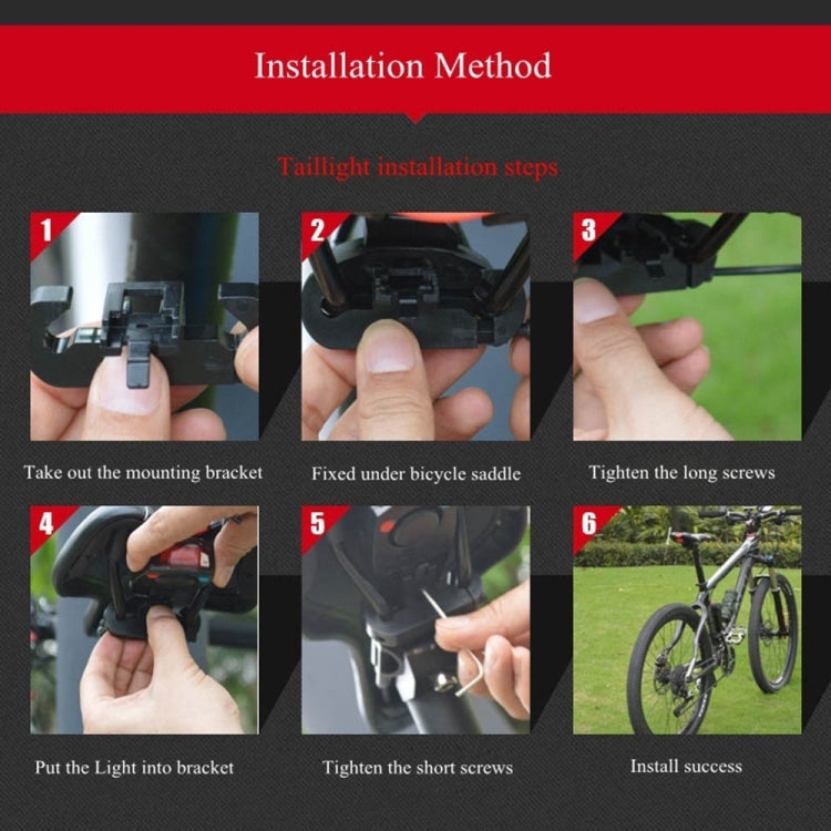 IP65 Waterproof USB Rechargeable Smart COB LED Alarm Bicycle Rear Light Taillight with Remote Control, Control Distance: 1-100m by buy2fix