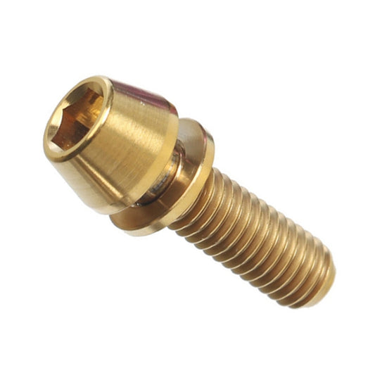 TOSEEK Bicycle Handlebar Stem Screw Titanium Alloy M5x16mm Mountain Bike Fixed Gear Handlebar Stem Screw with Gasket (Gold) - Bicycle Grips by TOSEEK | Online Shopping UK | buy2fix