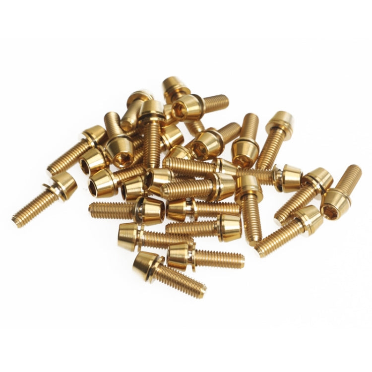 TOSEEK Bicycle Handlebar Stem Screw Titanium Alloy M5x16mm Mountain Bike Fixed Gear Handlebar Stem Screw with Gasket (Gold) - Bicycle Grips by TOSEEK | Online Shopping UK | buy2fix