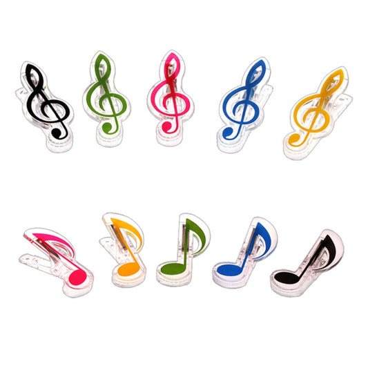 10 PCS PP Material Stainless Steel Spring Music Note Shape Book Clip Deluxe Page Holder, Random Color Delivery - Keyboard Accessories by buy2fix | Online Shopping UK | buy2fix