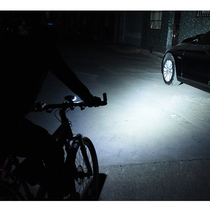 350LM USB Charging Waterproof Snap-on Bicycle Headlight with Speaker & Stopwatch Function (Black) by buy2fix