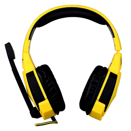KOTION EACH G4000 USB Version Stereo Gaming Headphone Headset Headband with Microphone Volume Control LED Light for PC Gamer,Cable Length: About 2.2m(Black Yellow) by KOTION EACH