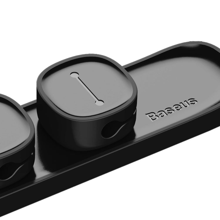Baseus USB Cable Clip Desk Tidy Organiser Wire Lead Holder with Adhesive Backed(Black) - Cable Ties & Organizers by Baseus | Online Shopping UK | buy2fix
