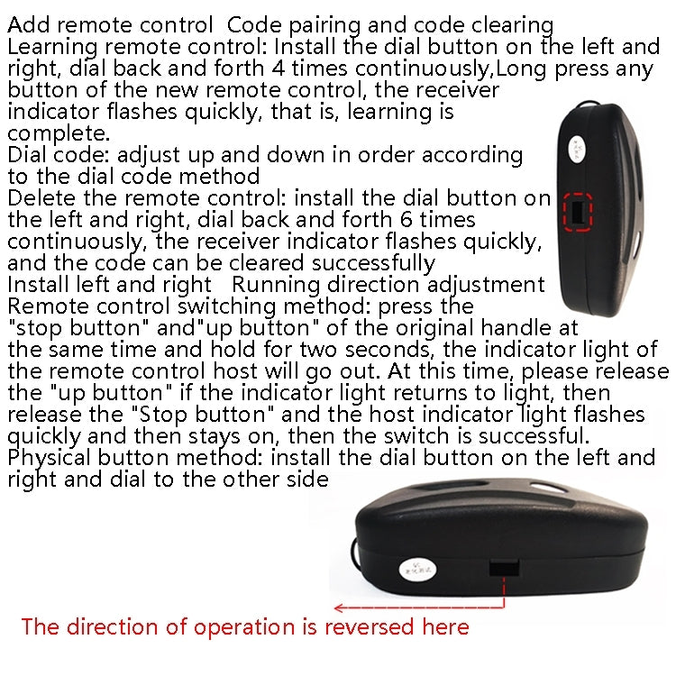 Electric Garage Door Controller Rolling Door Roll Gate Remote Control Plug-Chain Motor Receiver with Cable by buy2fix