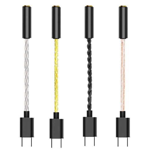 TA12-R USB-C / Type-C Male to 3.5mm Audio Female Single Crystal Copper Braid Earphone Adapter (Black) by buy2fix