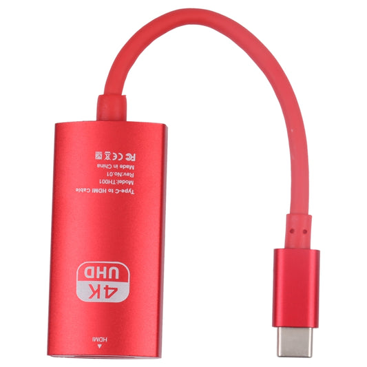 TH001 USB-C / Type-C Male to HDTV Female 4K UHD Adapter(Red) by buy2fix