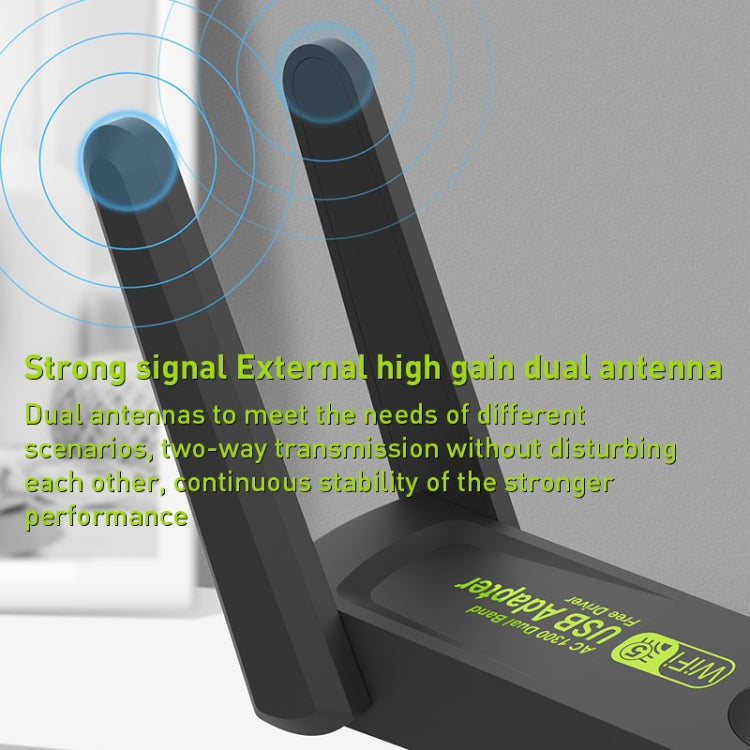 1300Mbps Dual Frequency USB Network Adapter WiFi Transmitter Receiver by buy2fix