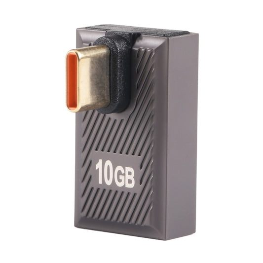 USB-C / Type-C Male to USB Female 10 Gbps 90 Degree Middle Bend Charging Adapter (Gun Metal) by buy2fix
