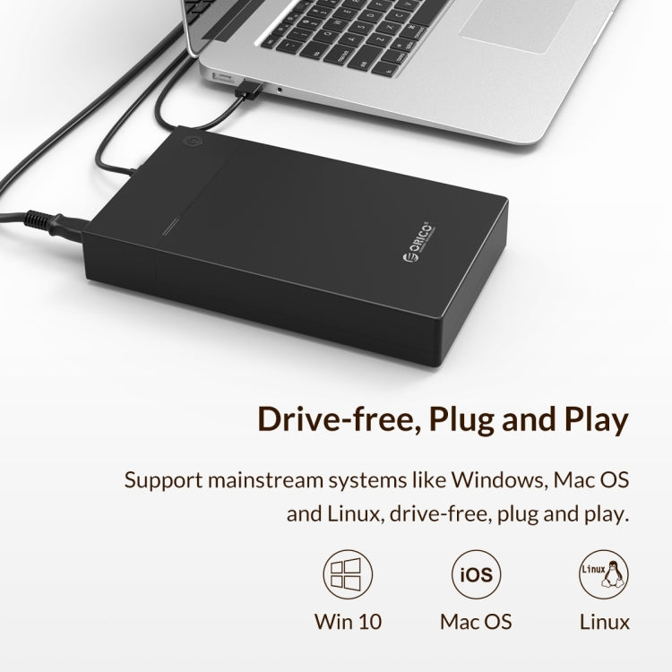 ORICO 3599U3 2.5 / 3.5 inch Portable USB3.0 Hard-Drive Enclosure, US Plug (Black) by ORICO