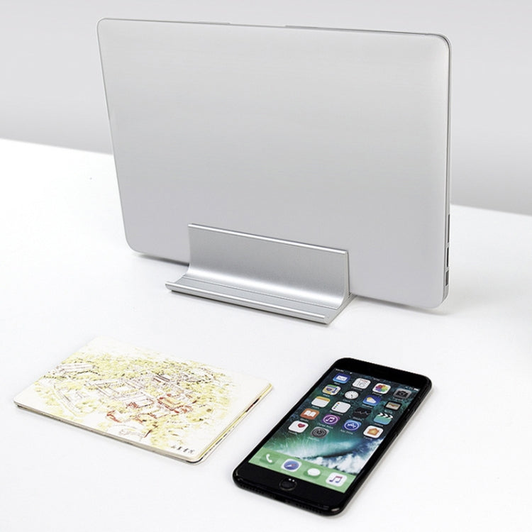 Universal Portable Aluminum Alloy Single Slot Width Adjustable Laptop Vertical Radiating Storage Stand Base(Black) by buy2fix