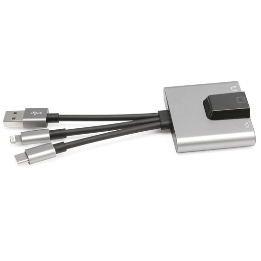 NK-1056S 3 in 1 8 Pin, Type-C, USB to 8 Pin Charging, Ethernet Port, 3.5mm Earphone Multifunctional Converter - Converter & Adapter by buy2fix | Online Shopping UK | buy2fix