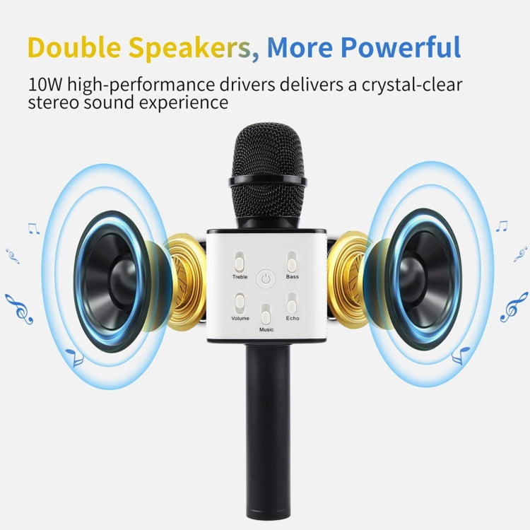 SDRD SD-08 Double Speakers High Sound Quality Handheld KTV Karaoke Recording Bluetooth Wireless Condenser Microphone(Gold) - Microphone by buy2fix | Online Shopping UK | buy2fix
