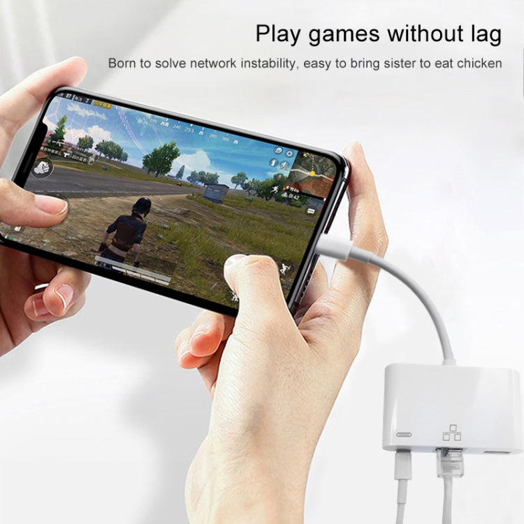 NK-107 3 in 1 8 Pin Male to USB + 1000M Ethernet + 8 Pin Power Female Adapter by buy2fix