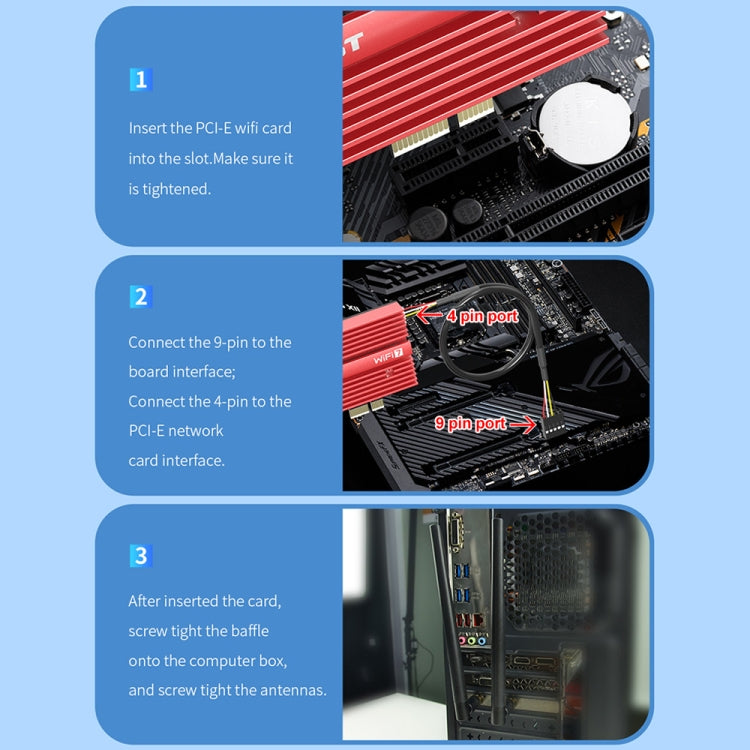 COMFAST CF-BE200 Pro 8774Mbps WiFi7 PCIE Wireless Network Adapter WiFi Receiver by COMFAST