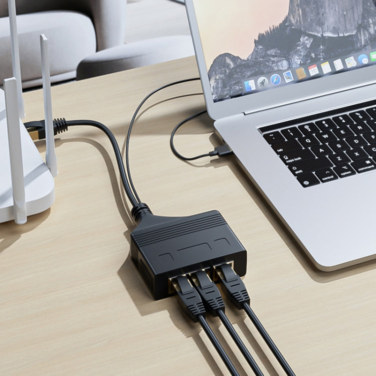Male RJ45 3 in 1 Gigabit Network Splitter Cable Ethernet Network Coupler by buy2fix