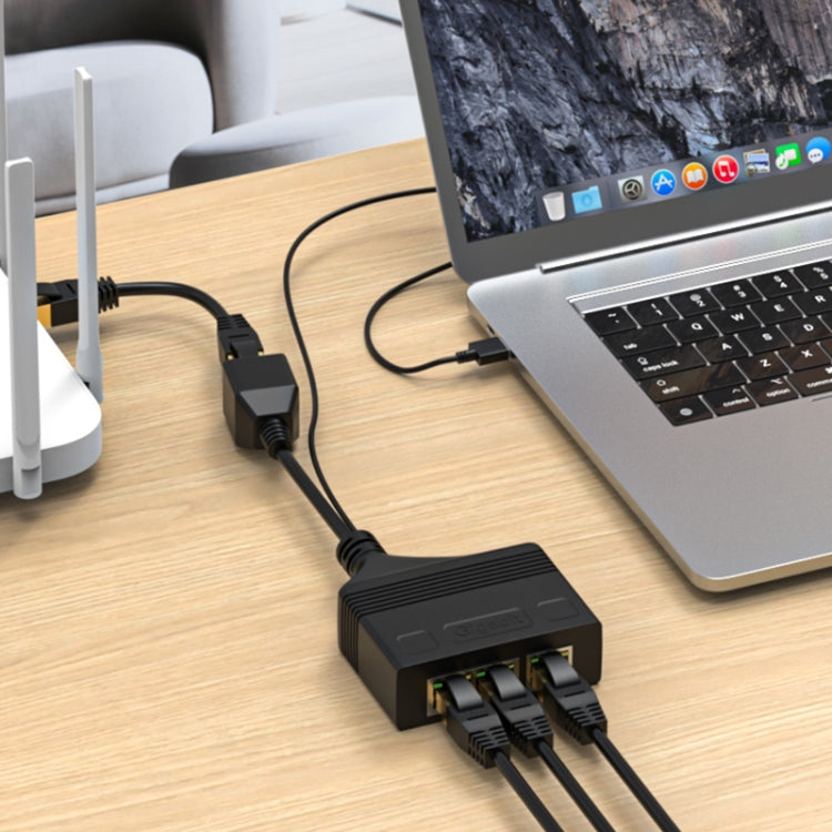 Female RJ45 3 in 1 Gigabit Network Splitter Cable Ethernet Network Coupler by buy2fix