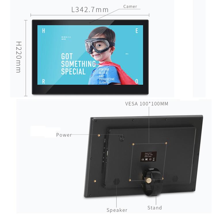 HSD-P538 14 inch IPS Touch Screen All in One PC with Holder, 4GB+32GB, Android 14 RK3576S Octa-core (Black) - All in One PC by buy2fix | Online Shopping UK | buy2fix