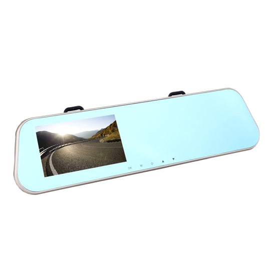 Left Screen Display Rearview Mirror Vehicle DVR, Allwinner Programs, 2 x Cameras 1080P HD 140 Degree Wide Angle Viewing, Support GPS Port/ Motion Detection / Night Vision / TF Card / G-Sensor by buy2fix