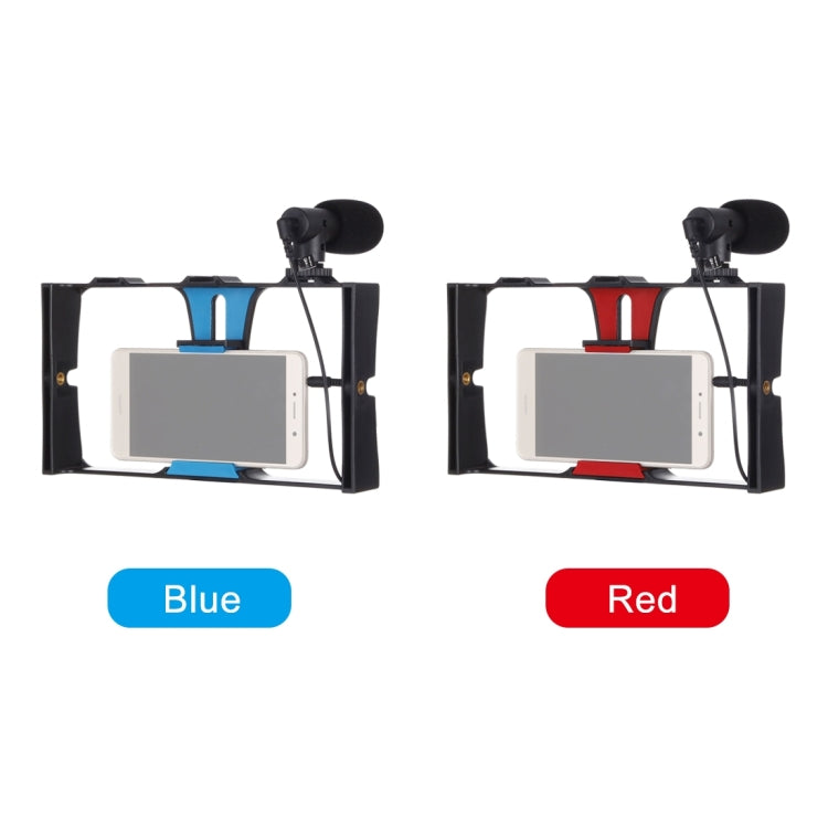 PULUZ 2 in 1 Live Broadcast Smartphone Video Rig + Microphone Kits for iPhone, Galaxy, Huawei, Xiaomi, HTC, LG, Google, and Other Smartphones(Blue) by PULUZ