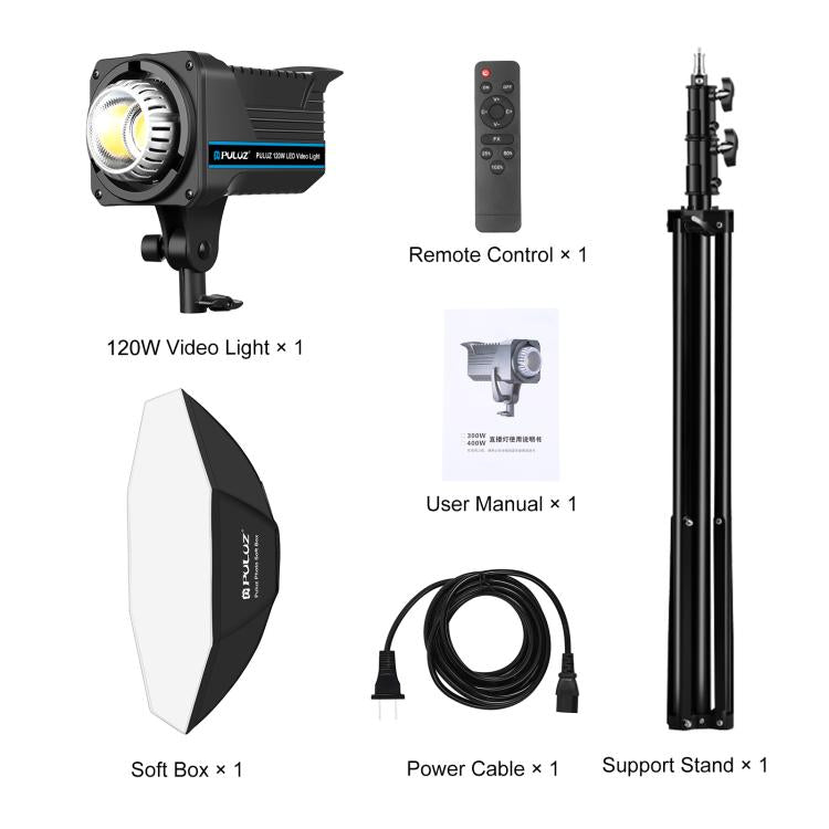 PULUZ 120W Photo Studio Strobe Flash Light Kit with Softbox Reflector & Tripod(US Plug) - Shoe Mount Flashes by PULUZ | Online Shopping UK | buy2fix