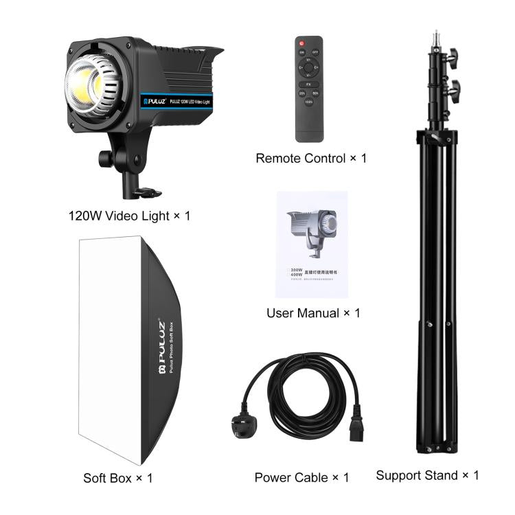 PULUZ 120W Photo Studio Strobe Flash Light Kit with Softbox Reflector & Tripod(UK Plug) - Shoe Mount Flashes by PULUZ | Online Shopping UK | buy2fix