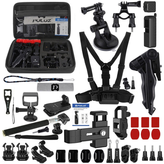 PULUZ 43 in 1 Accessories Total Ultimate Combo Kits for DJI Osmo Pocket with EVA Case (Chest Strap + Wrist Strap + Suction Cup Mount + 3-Way Pivot Arms + J-Hook Buckle + Grip Tripod Mount + Surface Mo ... orage Bag + Rec-mounts + Handlebar Mount + Wrench) by PULUZ