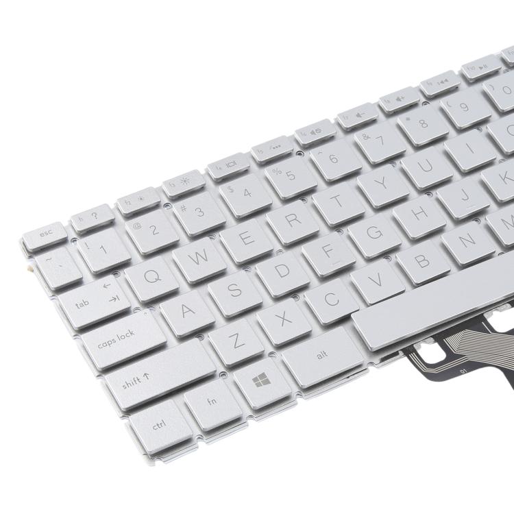 For HP Pavilion X360 14S-DK 14S-DP 14S-DQ 14S-CR 14s-CF 14-CE 14-CF 14S-DF/DK 14-CK 14-CD 14-CM 14S-DR 14S-fr US Version Keyboard with Backlight (Silver) - Replacement Keyboards by buy2fix | Online Shopping UK | buy2fix